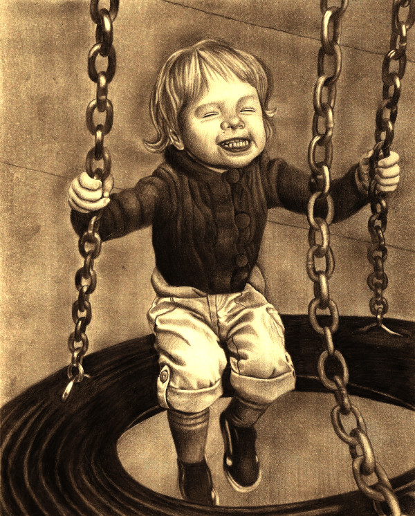 Tire Swing Child Drawing